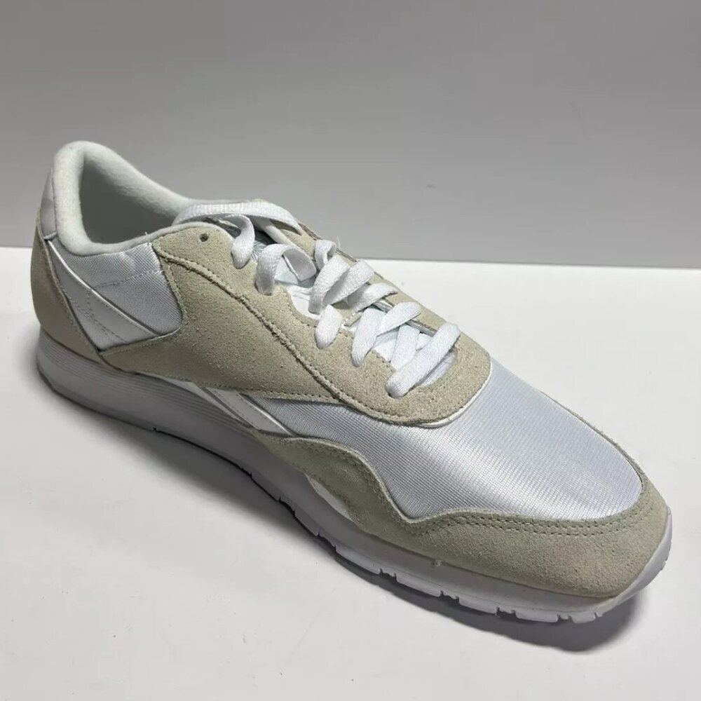 Reebok Men's Classic Nylon Sneaker White/Beige, Size 13 M